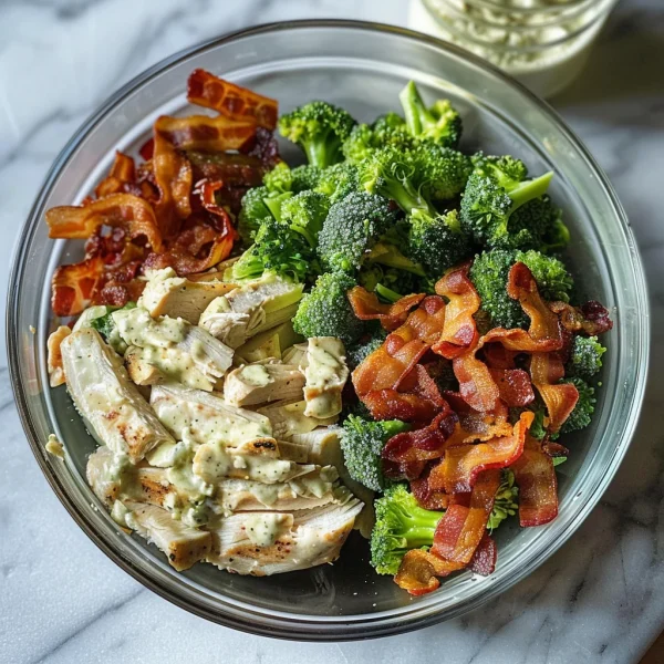 Bacon Broccoli and Ranch Chicken Salad