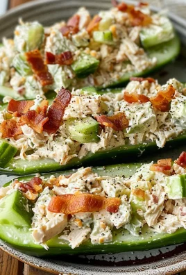 Bacon Ranch Chicken Salad Cucumber Boats
