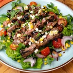 Balsamic Steak Gorgonzola Salad with Grilled Corn