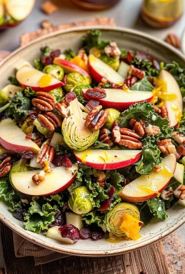 Brussels Sprout, Kale + Apple Salad with Sharp Cheddar + Bacon