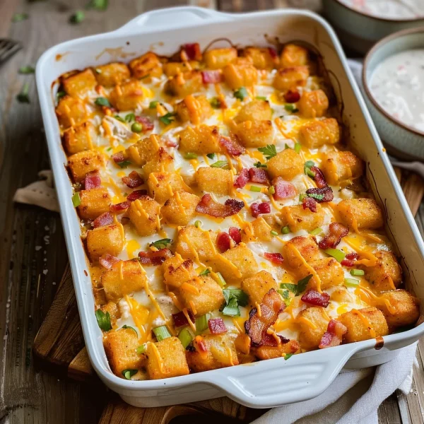 Chicken Bacon Ranch Tater Tot Casserole: A 450 Calorie Dish