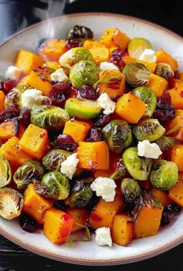 Cranberry-Glazed Roasted Butternut Squash, Brussels Sprouts, and Sweet Potato Salad
