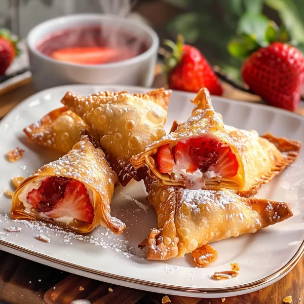Deep-Fried Strawberry Cheesecake Stuffed Wonton Bites: Irresistibly Crispy!