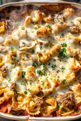 Golden Cheese Steak Tortellini Casserole