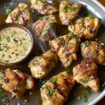 Grilled Chicken Bites with Creamy Garlic Sauce
