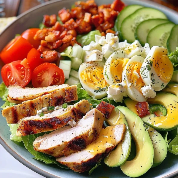 Grilled Chicken Cobb Salad with Honey Dijon {Paleo, Whole30 Option}