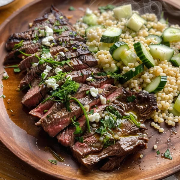 Grilled Skirt Steak with Lemon Herb Couscous Salad