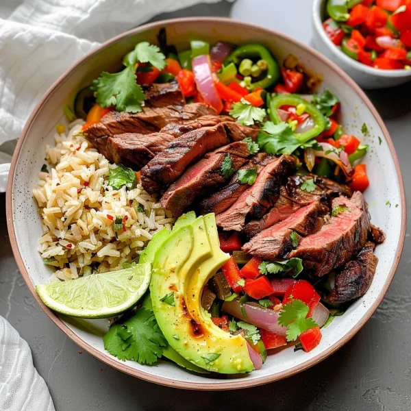 High Protein Steak Fajita Bowl