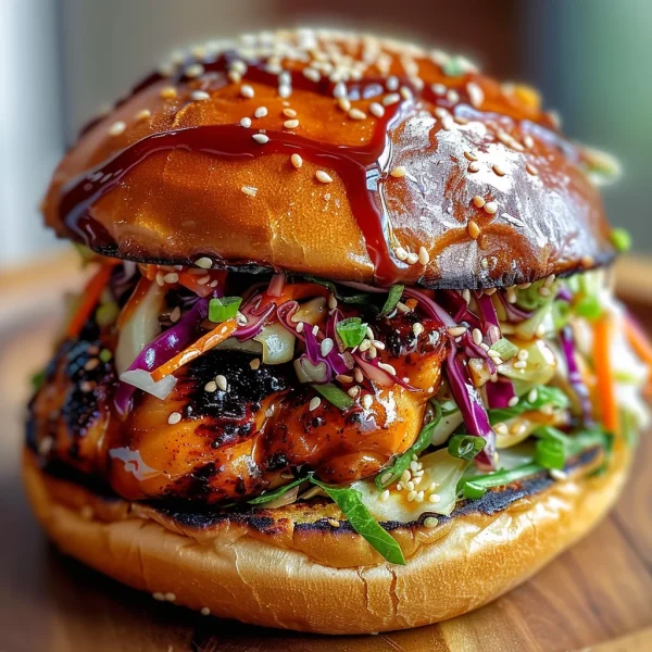 Korean BBQ Chicken Sandwich with Cabbage Slaw
