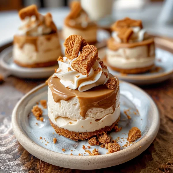 No Bake Mini Biscoff Cheesecakes