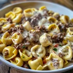 Philly Cheesesteak Tortellini Pasta