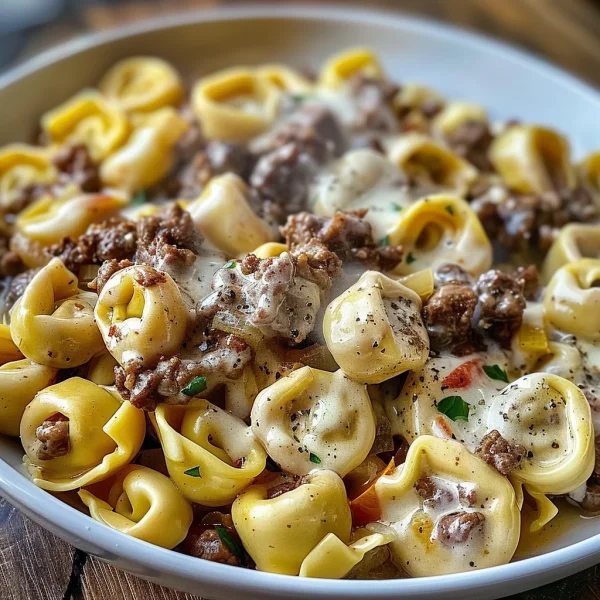 Philly Cheesesteak Tortellini Pasta
