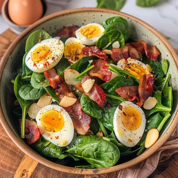 Spinach Salad with Bacon and Eggs
