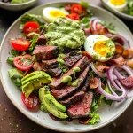 Steak Cobb Salad with Creamy Avocado Dressing {Whole30, Keto}