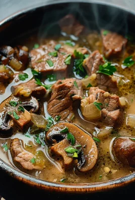 Steak and Ale Soup with Mushrooms