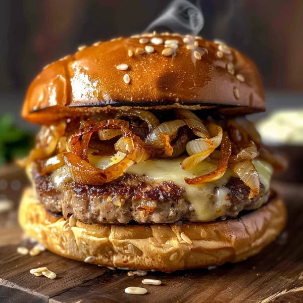 Turkey Burgers with Caramelized Onions and Aioli