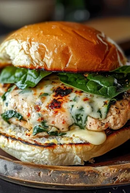 White Cheddar and Spinach Chicken Burgers