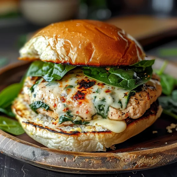White Cheddar and Spinach Chicken Burgers