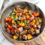 Whole30 Steak Bites with Sweet Potatoes and Peppers