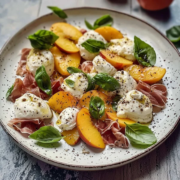 10-Minute Peach & Burrata Salad