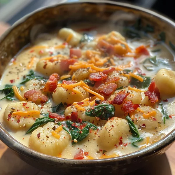 Bacon Cheddar Gnocchi Soup