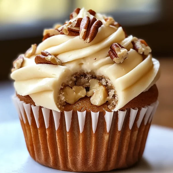 Banana Cinnamon Pecan Cupcakes with Cream Cheese Frosting