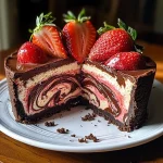 Chocolate Strawberry Swirl Cheesecake