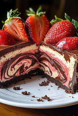 Chocolate Strawberry Swirl Cheesecake