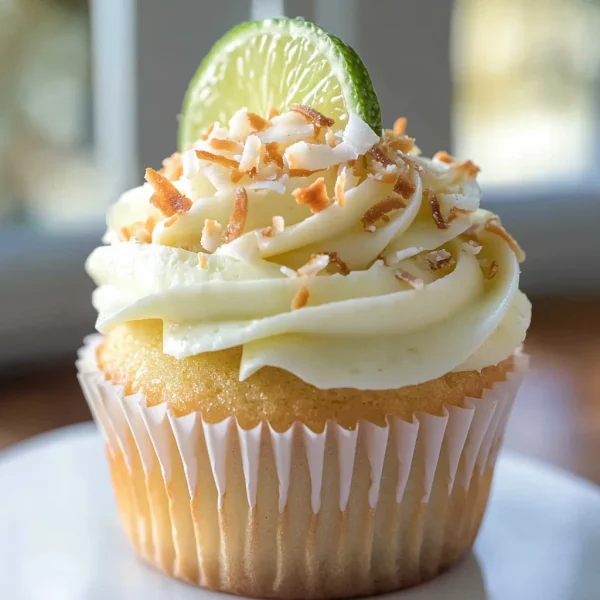 Coconut Cupcakes with Lime Buttercream Frosting