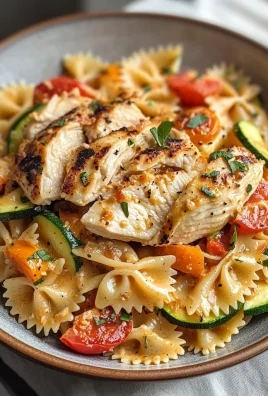 Creamy, Spicy Chicken Pasta with Summer Vegetables