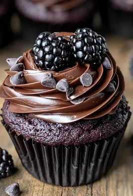 Decadent Dark Chocolate Blackberry Cupcakes