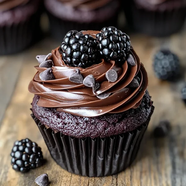 Decadent Dark Chocolate Blackberry Cupcakes