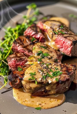 French Seared Steak with Cognac Cream Sauce