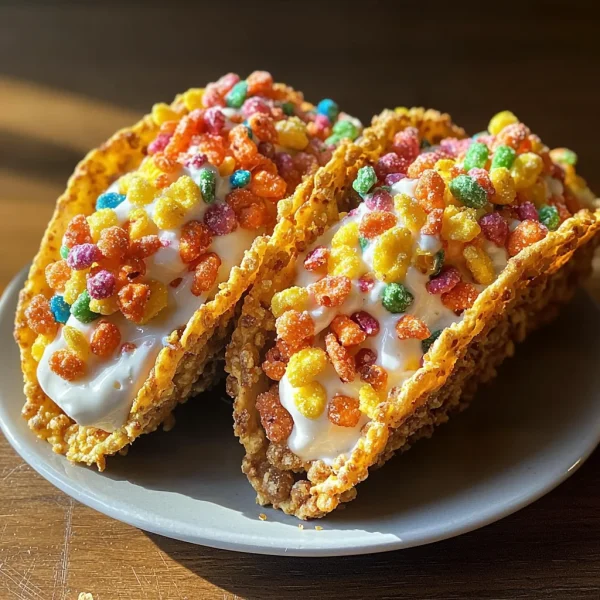 Fruity Pebbles Cheesecake Tacos