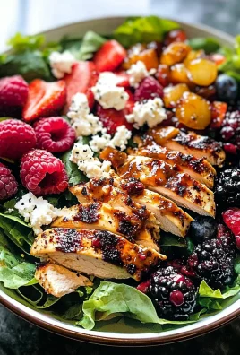Grilled Berry Feta Chicken Salad with a Sweet Chipotle Dressing