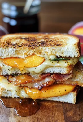 Honey Peach White Cheddar Grilled Cheese Sandwich