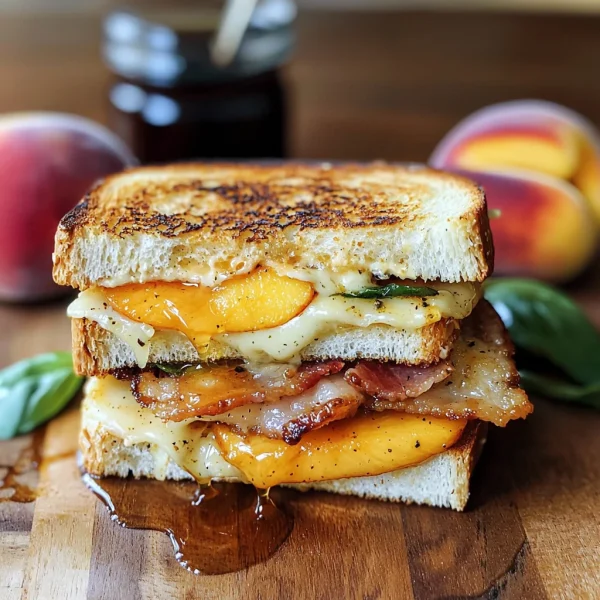 Honey Peach White Cheddar Grilled Cheese Sandwich