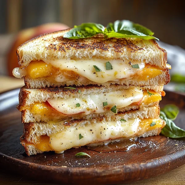 Honey Peach & White Cheddar Grilled Cheese
