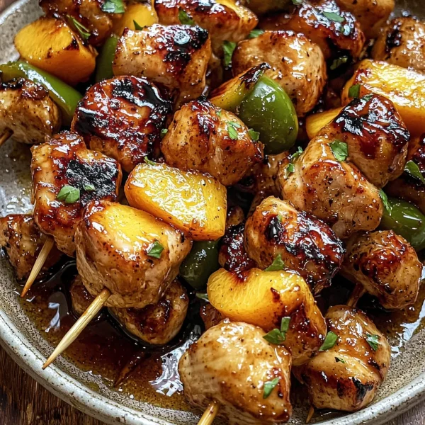 Jalapeno Peach Chicken Skewers
