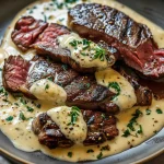Juicy Steak with Creamy Garlic Sauce