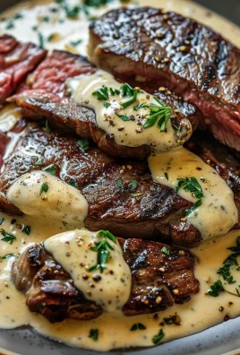 Juicy Steak with Creamy Garlic Sauce