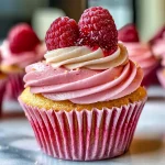 Raspberry Cupcakes with Raspberry Filling and Russian Buttercream