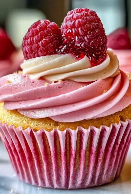 Raspberry Cupcakes with Raspberry Filling and Russian Buttercream