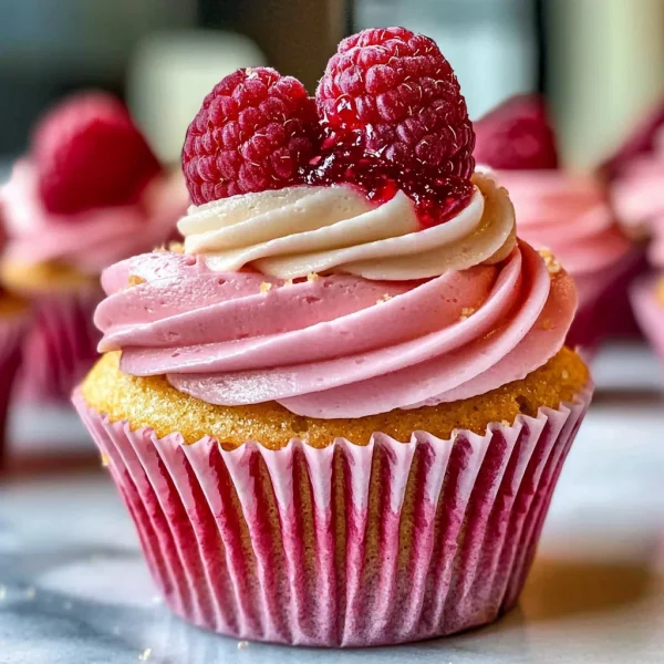 Raspberry Cupcakes with Raspberry Filling and Russian Buttercream
