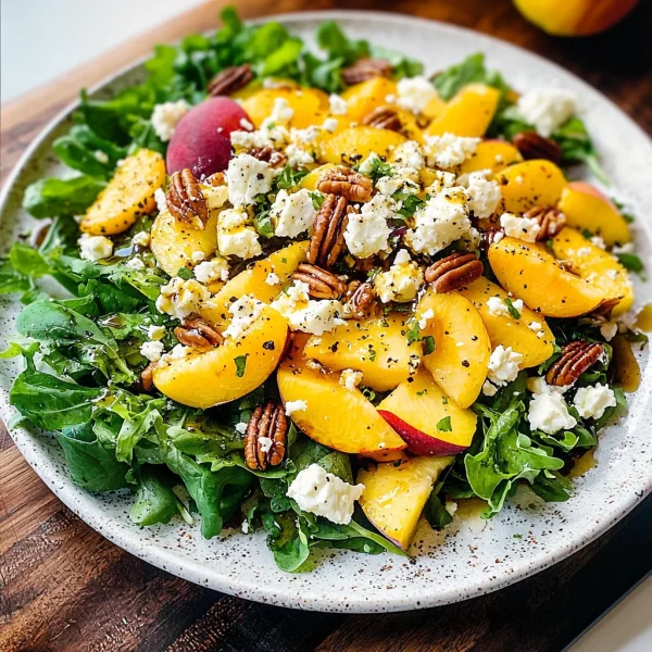 Simple Peach Feta Salad