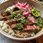 Skirt Steak Rice Bowls with Chimichurri Sauce