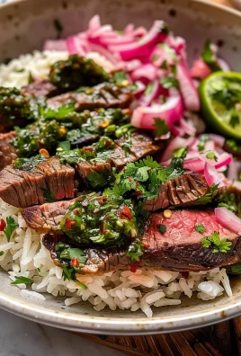 Skirt Steak Rice Bowls with Chimichurri Sauce