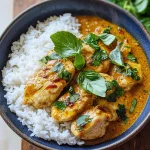 Spiced Coconut Basil Chicken with Rice: A Flavorful Delight