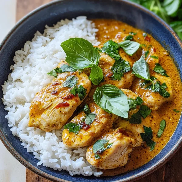 Spiced Coconut Basil Chicken with Rice: A Flavorful Delight