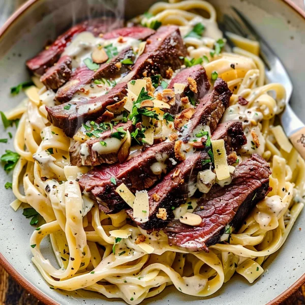 The Best Creamy Steak Pasta Alfredo Recipe